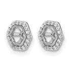 14k White Gold Hexagon 1/6 carat Diamond Earring Jackets