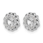 14k White Gold Twisted Edge 1/10 carat Diamond Earring Jackets