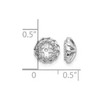 14k White Gold Twisted Edge 1/10 carat Diamond Earring Jackets