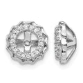 14k White Gold Twisted Edge 1/6 carat Diamond Earring Jackets