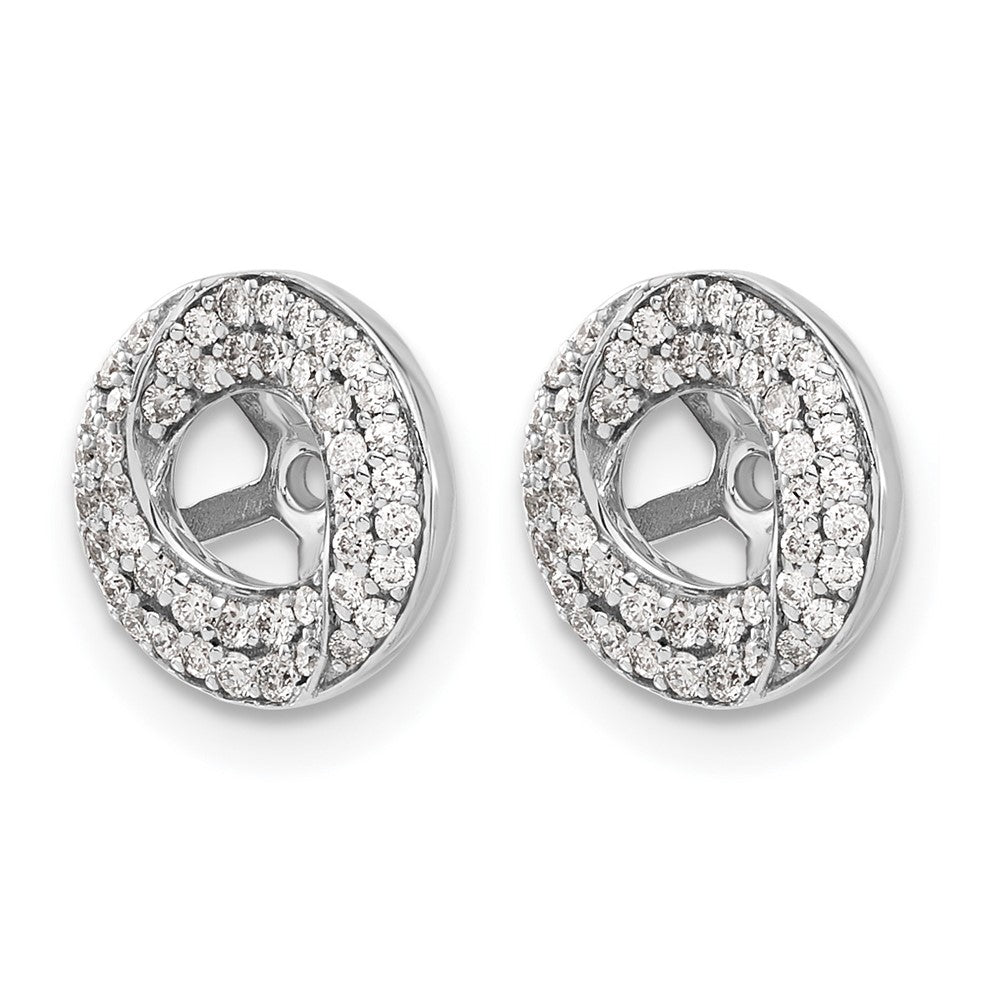 14k White Gold 3/8 carat Diamond Round Earring Jackets