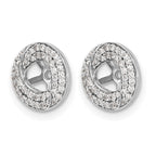 14k White Gold 3/8 carat Diamond Round Earring Jackets