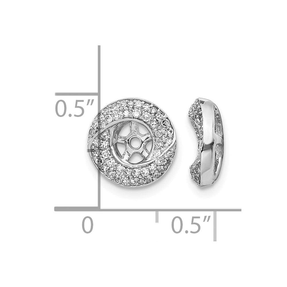 14k White Gold 3/8 carat Diamond Round Earring Jackets