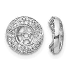 14k White Gold 3/8 carat Diamond Round Earring Jackets