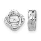 14k White Gold 1/8 carat Diamond Twisted Earring Jackets