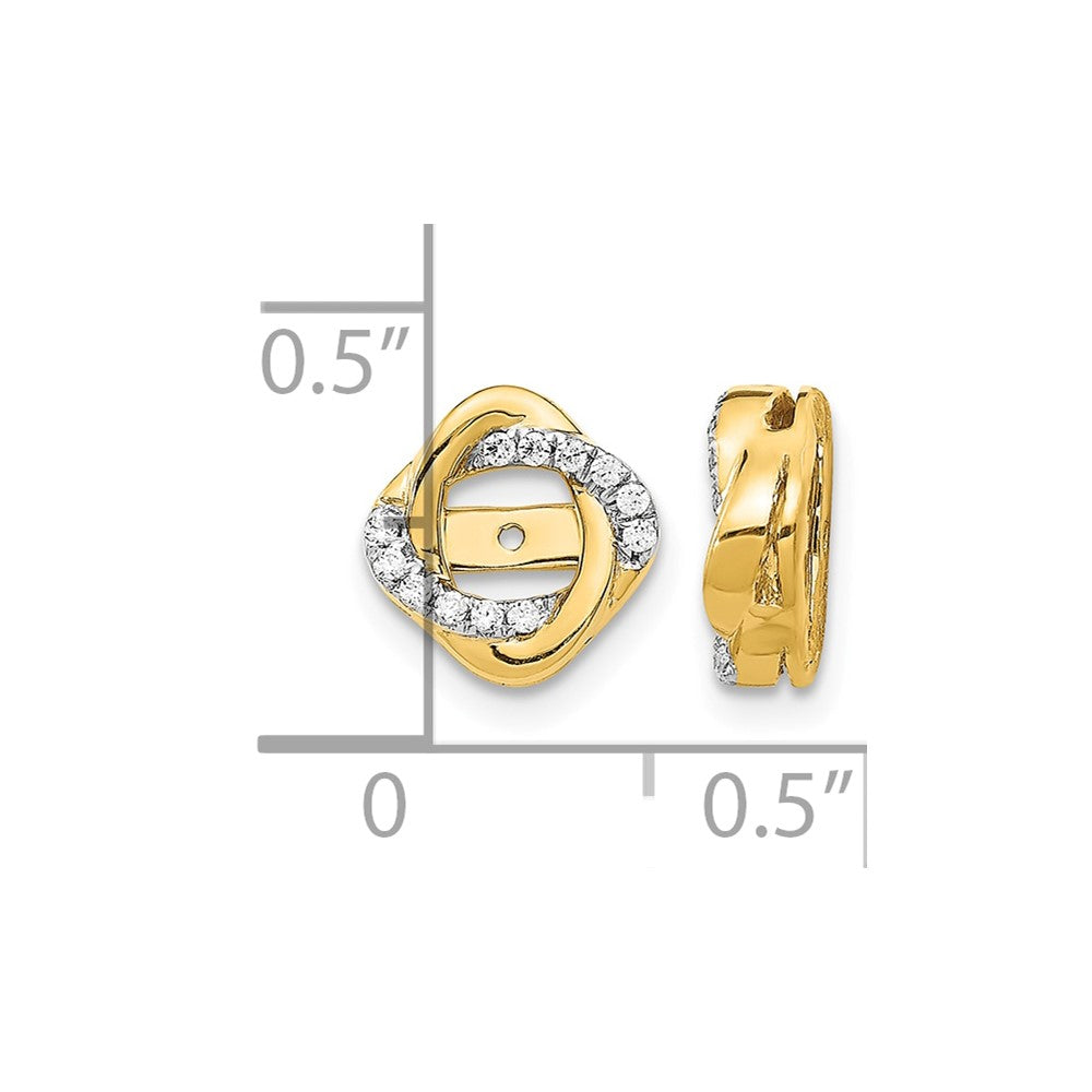 14k 1/8 carat Diamond Twisted Earring Jackets
