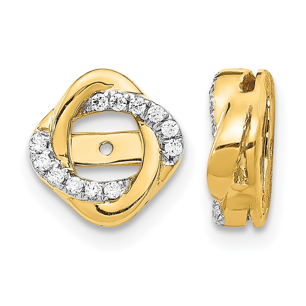 14k 1/8 carat Diamond Twisted Earring Jackets