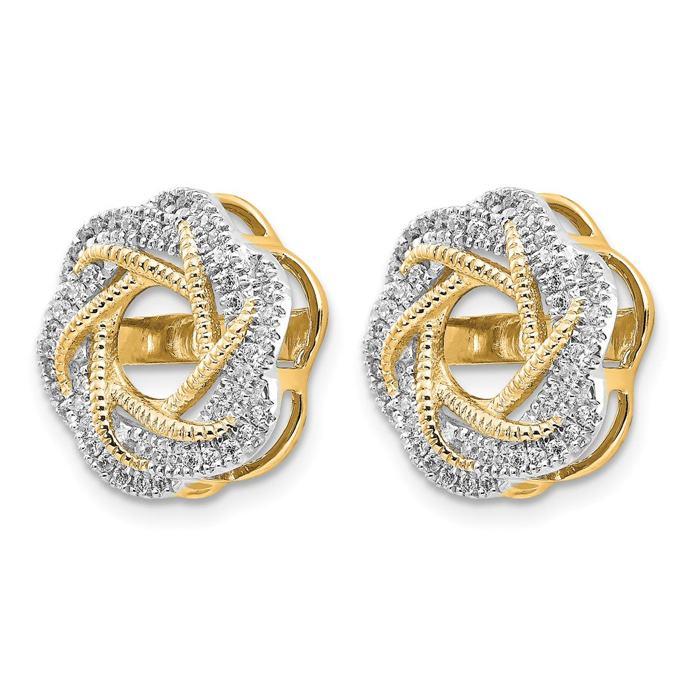 14k 1/3 carat Diamond Twist Earring Jackets
