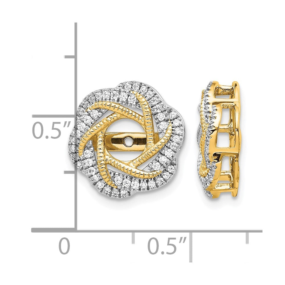14k 1/3 carat Diamond Twist Earring Jackets