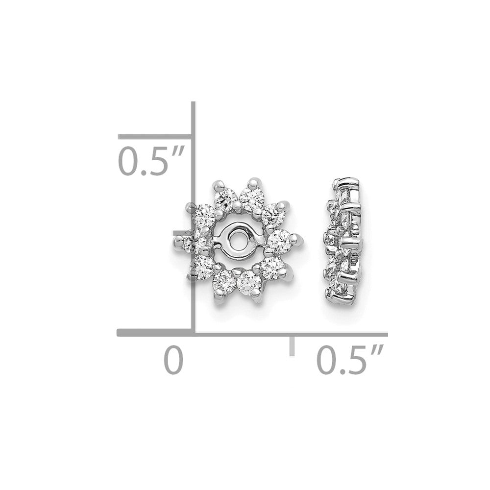 14k White Gold 3/8 carat AA Diamond Fancy Earring Jackets