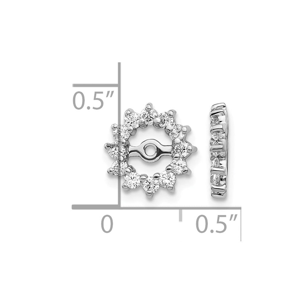 14k White Gold 1/2 carat AA Diamond Earring Jackets