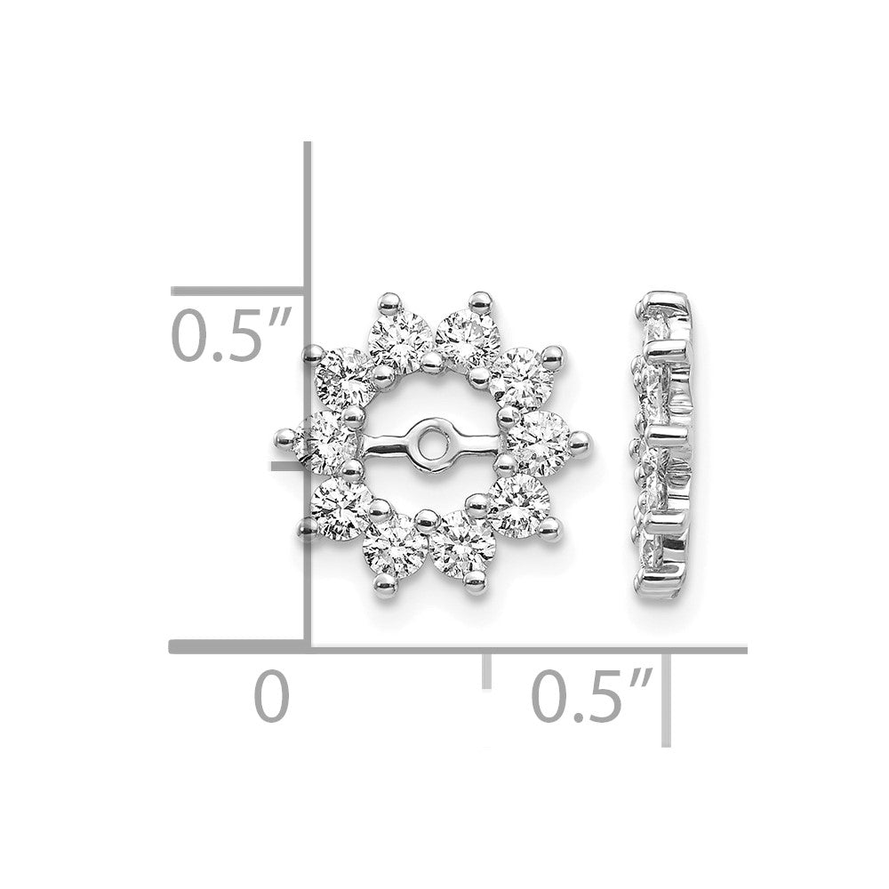 14k White Gold 3/4 carat AA Fancy Diamond Earring Jackets