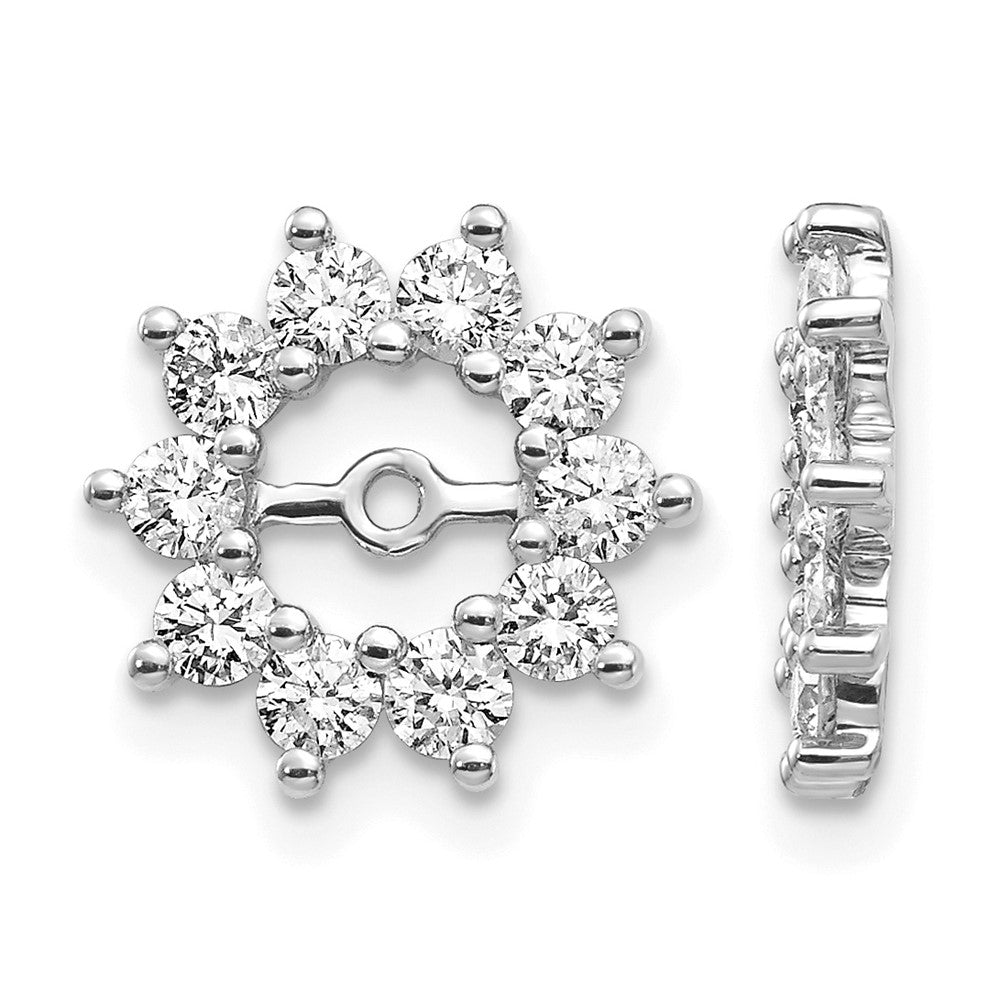 14k White Gold 3/4 carat AA Fancy Diamond Earring Jackets