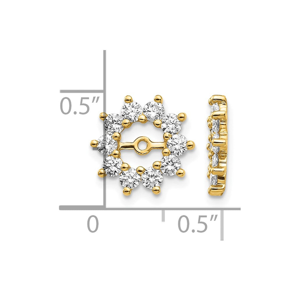 14k 3/4 carat AA Fancy Diamond Earring Jackets