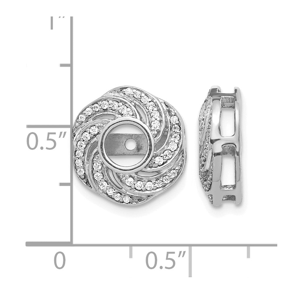 14k White Gold 1/4 carat Diamond Swirl Earring Jackets