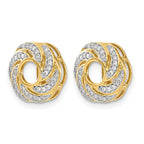 14k 1/4 carat Diamond Swirl Earring Jackets