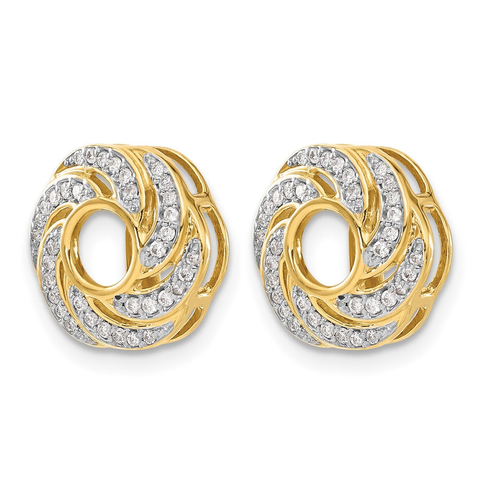 14k 1/4 carat Diamond Swirl Earring Jackets