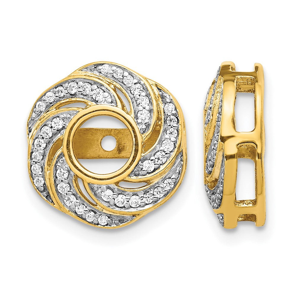 14k 1/4 carat Diamond Swirl Earring Jackets