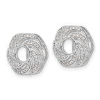14k White Gold 1/3 carat Diamond Swirl Earring Jackets