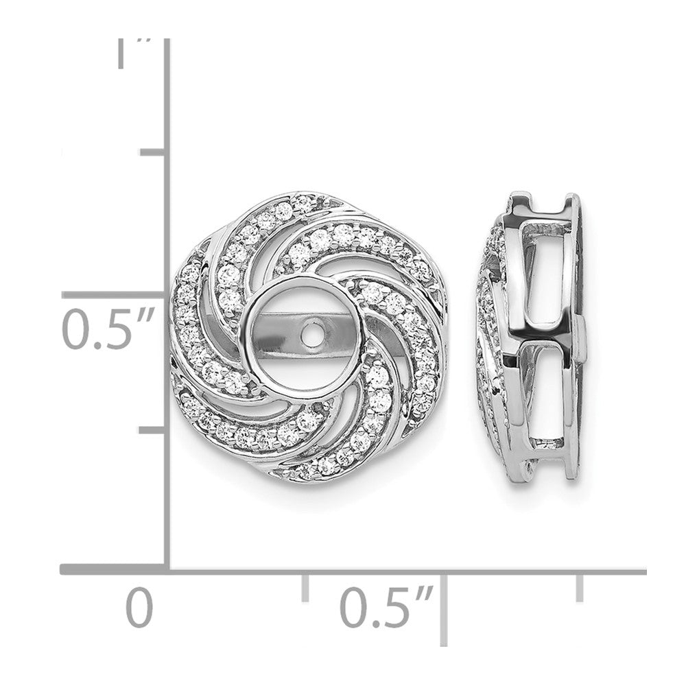14k White Gold 1/3 carat Diamond Swirl Earring Jackets