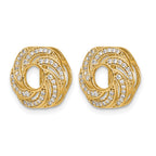14k 1/3 carat Diamond Swirl Earring Jackets
