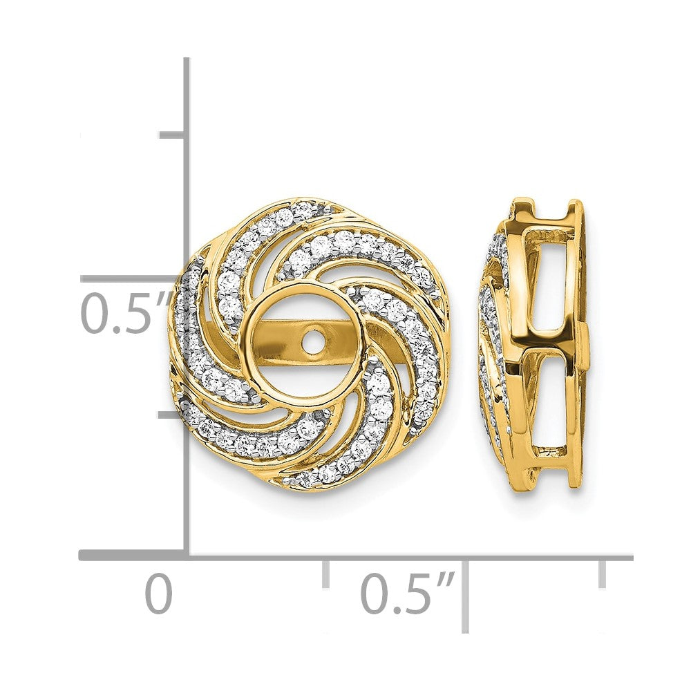 14k 1/3 carat Diamond Swirl Earring Jackets