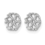 14k White Gold 1/20 carat AA Diamond Earring Jackets