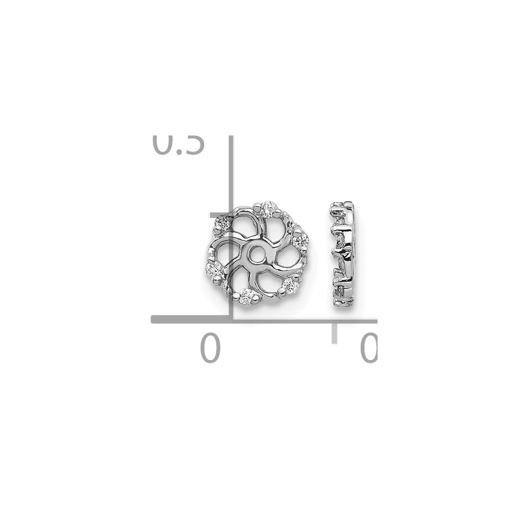 14k White Gold 1/20 carat AA Diamond Earring Jackets