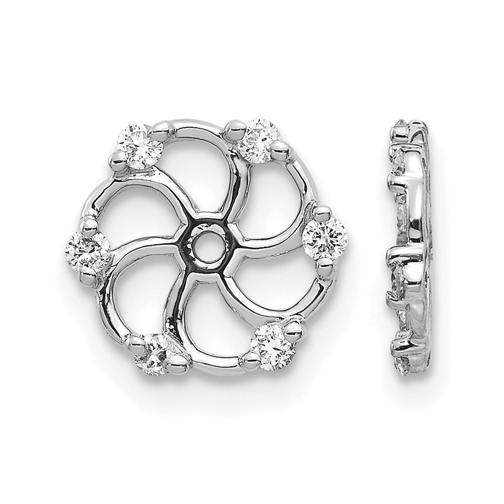 14k White Gold 1/5 carat AA Diamond Earring Jackets