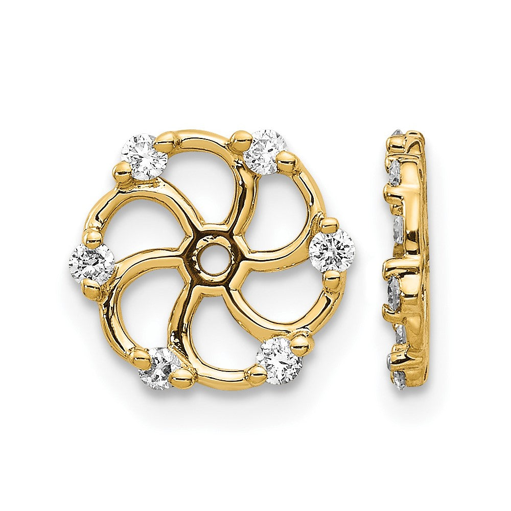 14k 1/5 carat AA Diamond Earring Jackets