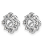 14k White Gold Fancy 1/10 carat Diamond Earring Jackets