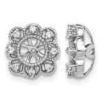 14k White Gold Fancy 1/10 carat Diamond Earring Jackets