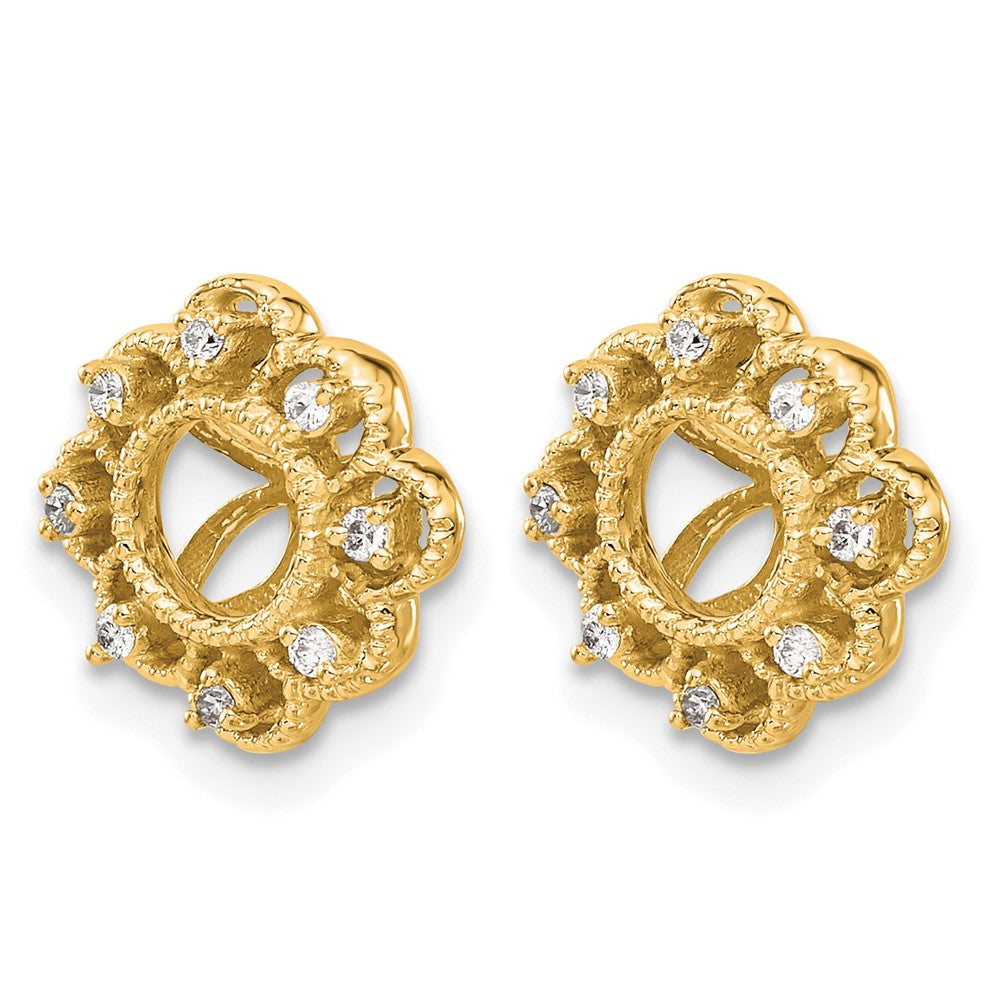 14k Fancy 1/10 carat Diamond Earring Jackets