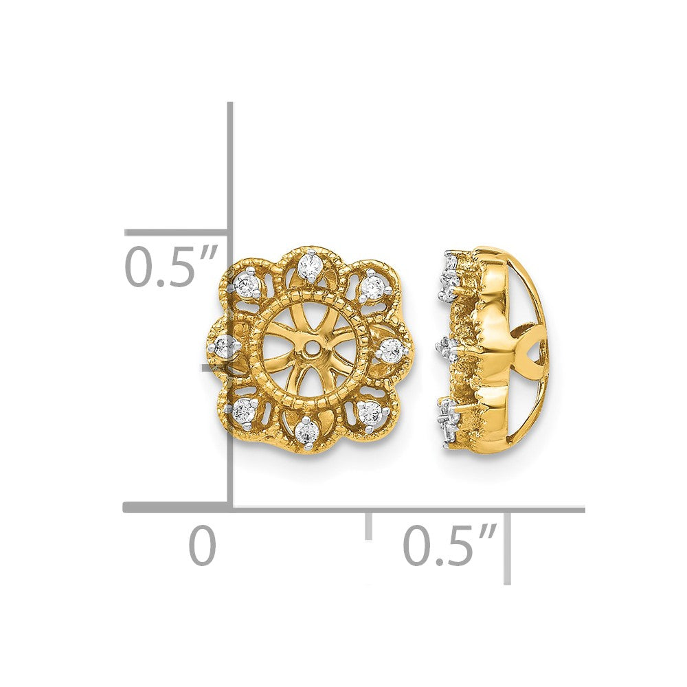 14k Fancy 1/10 carat Diamond Earring Jackets