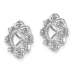 14k White Gold 1/4 carat Lab Grown Diamond VS/SI+ G+ with 4.4 mm Earring Jacket