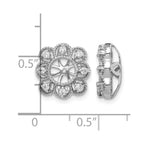 14k White Gold 1/4 carat Lab Grown Diamond VS/SI+ G+ with 4.4 mm Earring Jacket