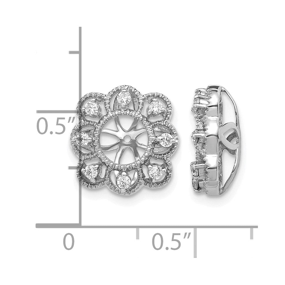 14k White Gold 1/4 carat Lab Grown Diamond VS/SI+ G+ with 4.4 mm Earring Jacket