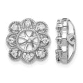 14k White Gold 1/4 carat Lab Grown Diamond VS/SI+ G+ with 4.4 mm Earring Jacket