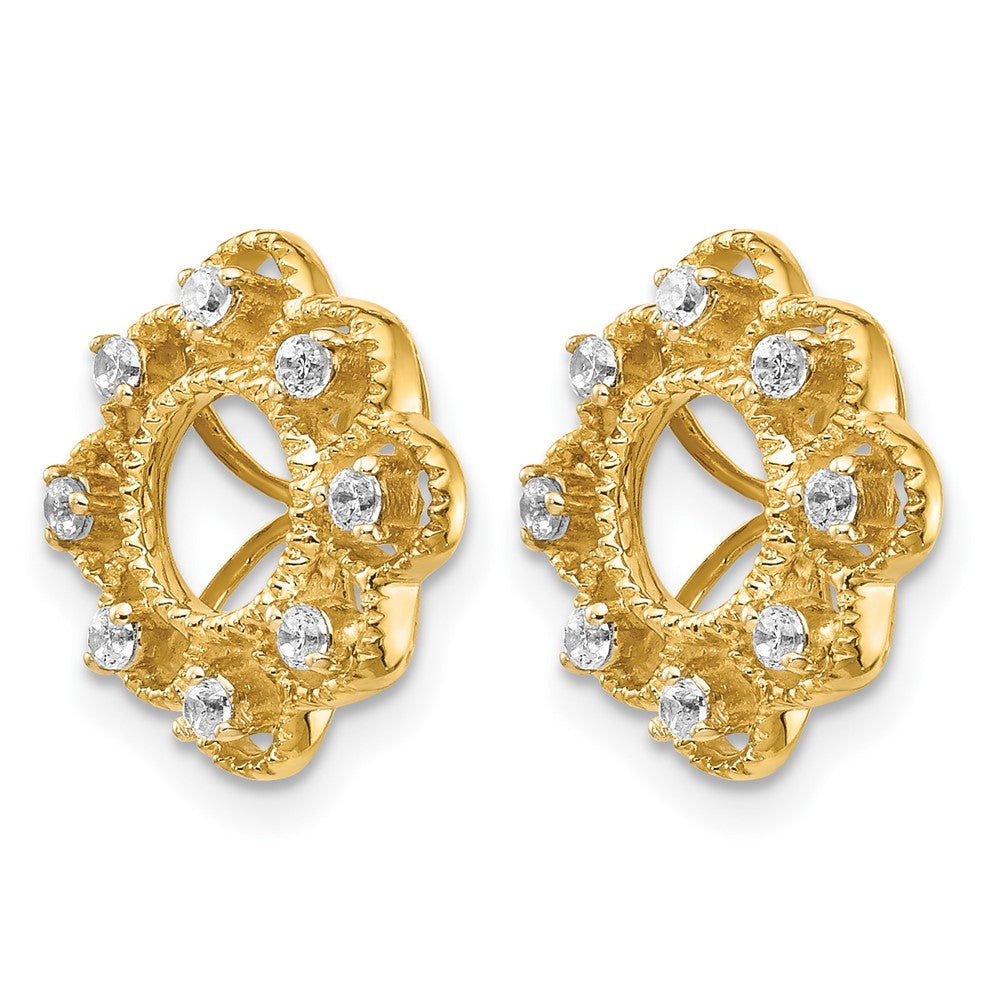 14k 1/4 carat Lab Grown Diamond VS/SI+ G+ with 4.4 mm Earring Jacket