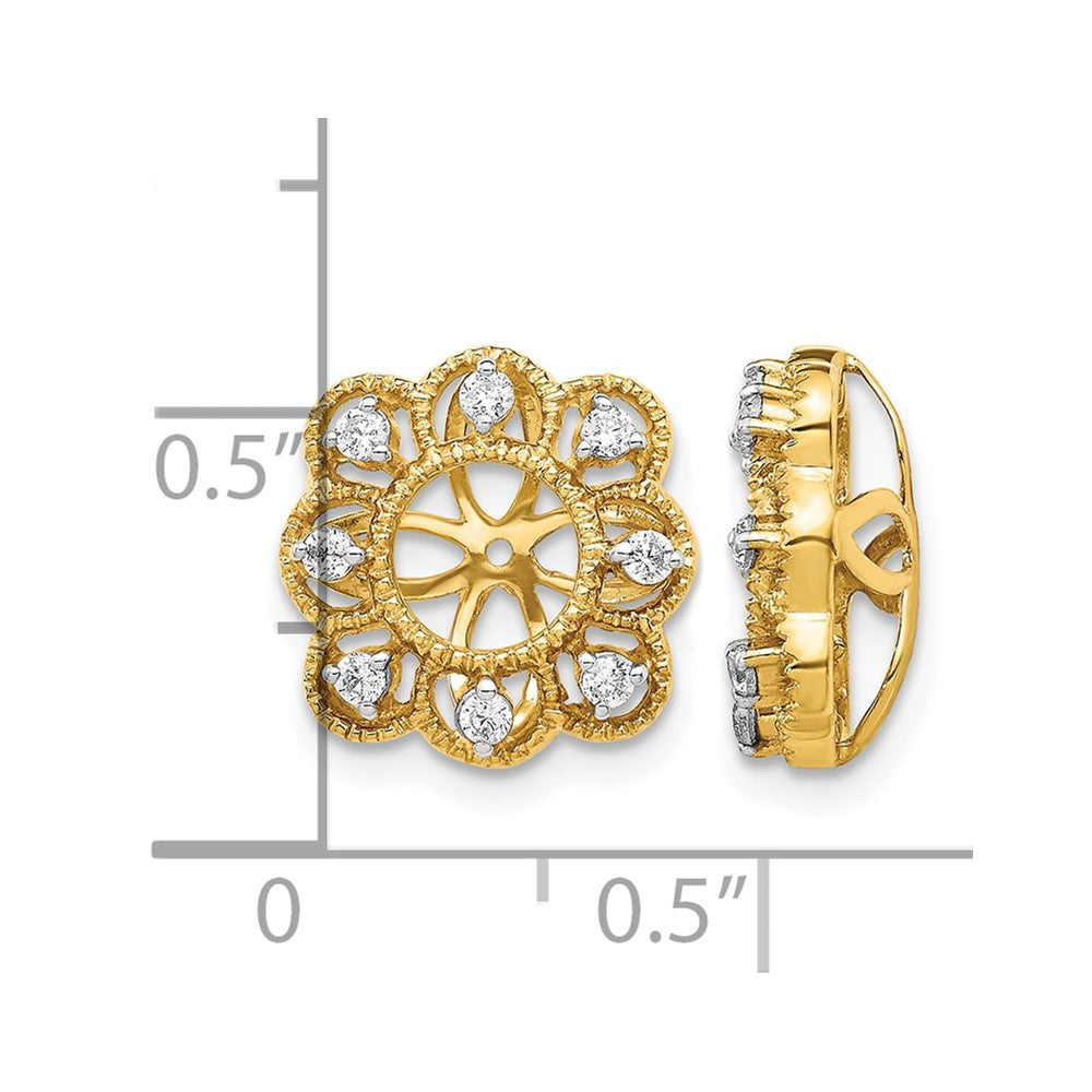 14k 1/4 carat Lab Grown Diamond VS/SI+ G+ with 4.4 mm Earring Jacket