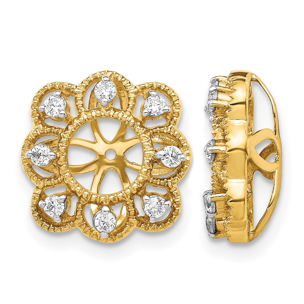 14k 1/4 carat Lab Grown Diamond VS/SI+ G+ with 4.4 mm Earring Jacket
