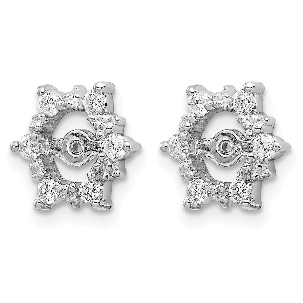 14k White Gold 1/4 carat AA Diamond Fancy Earring Jackets