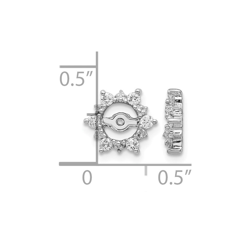14k White Gold 1/4 carat AA Diamond Fancy Earring Jackets