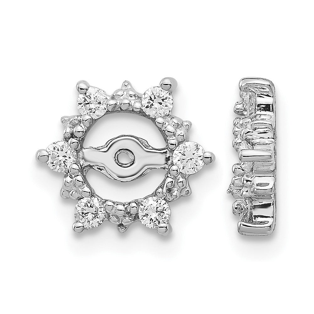 14k White Gold 1/4 carat AA Diamond Fancy Earring Jackets