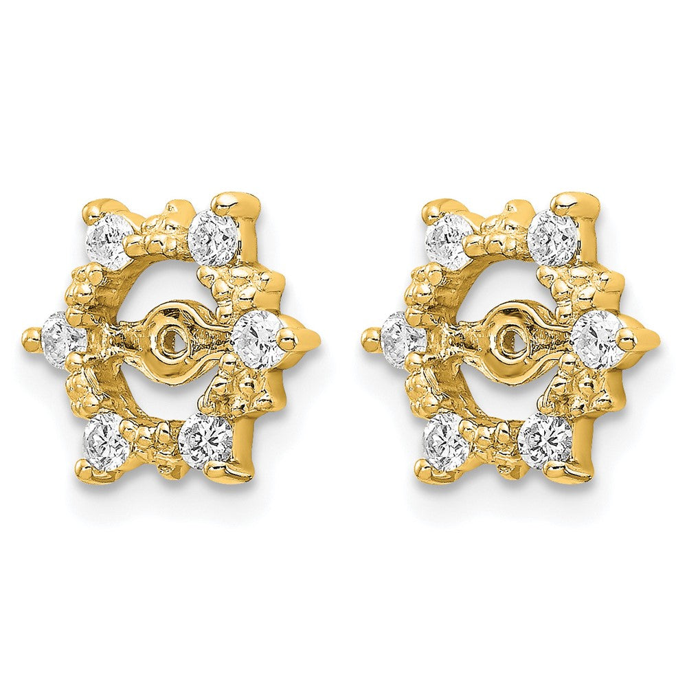 14k 1/4 carat AA Diamond Fancy Earring Jackets