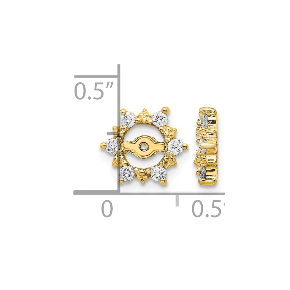 14k 1/4 carat AA Diamond Fancy Earring Jackets