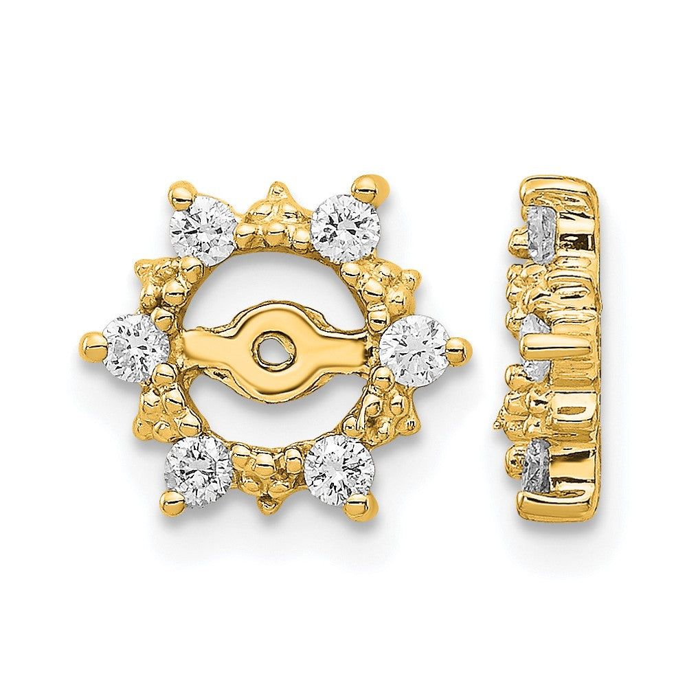 14k 1/4 carat AA Diamond Fancy Earring Jackets