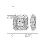 14k White Gold 1/2 carat Diamond Fancy Square Earring Jackets
