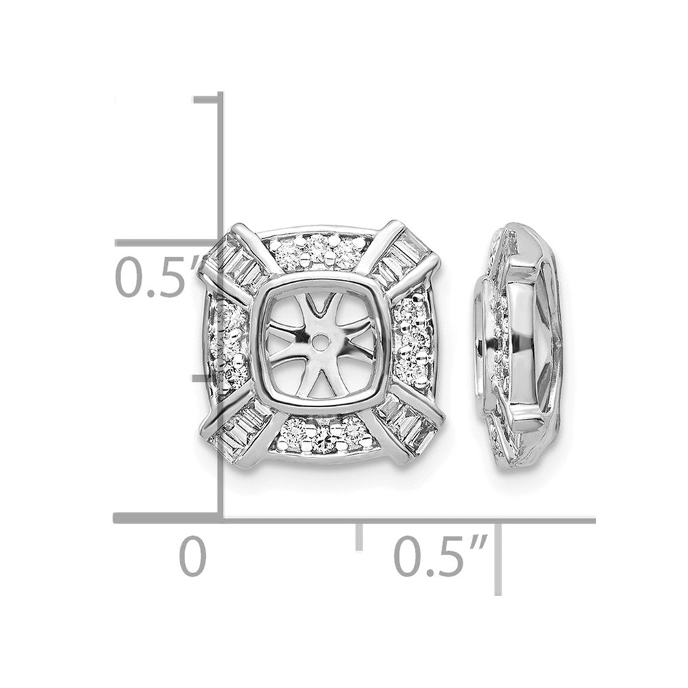 14k White Gold 1/2 carat Diamond Fancy Square Earring Jackets