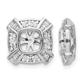 14k White Gold 1/2 carat Diamond Fancy Square Earring Jackets